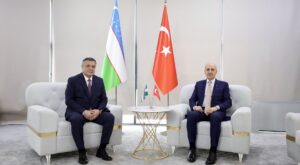 TBMM Başkanı Kurtulmuş, Özbekistan’da Yasama Meclisi Başkanı İsmailov ile Görüştü